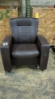 Brown Leather Movie Rocking Chair w/ USB