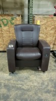 Brown Leather Movie Rocking Chair w/ USB