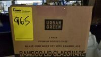 Urban Green Glass Canister w/ Bamboo & Wood Lid 57oz (2 Pack) (Each)