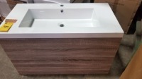 36" Wall Hung Vanity Cabinet w/ Top (Brown)