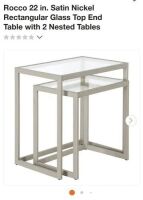 Nesting Side Tables in Satin Nickle Finish (ST1094)