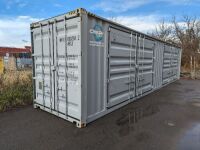 2023 Unused 40' High Cube 2-Multi Doors Container: 2-Side Open Door, One End Door, Lock Box, Side Forklift Pockets (MUST BE REMOVED BY WEDNESDAY, 12/13)