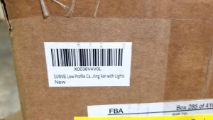Sunvie Low Profile Ceiling Fan w/Light Caged (Open Box)