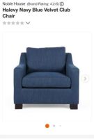Contemporary Fabric Club Chair (Navy Blue)