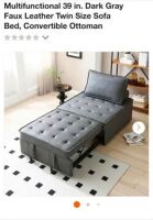 Multipurpose Faux Leather Ottoman Lazy Chair Pull Out Sofa Bed m/n: HC5632