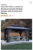 Veikous 12'x10' Hard Top Black Rectangle Screened Gazebo, m/n" MJTK-PG0201-05C3-3