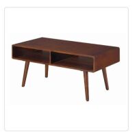 Napa Valley 42" Rectangle Wood Coffee Table w/Shelf (Espresso)
