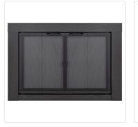 Carson Small Vintage Iron Glass Fireplace Doors