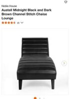 Austell Midnight Black Channel Stitch Chaise Lounge Chair