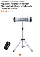 Carbon Fiber Patio Heater w/Triangle Base /Wall Mount
