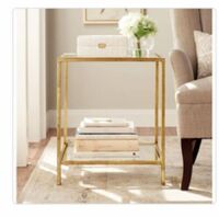 Bella Gold Leaf Square Accent Table