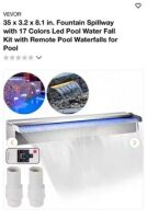 Pool Waterfall Kit w/ Remote, 35"