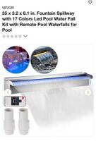 Pool Waterfall Kit w/ Remote, 35"