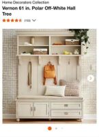 Vernon 61" Polar Off White Hall Tree (4 Bxs)