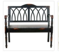 Benjamin Rustic Black Entryway Bench