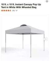 10' x 10' Instant Canopy Pop Up Tent in White w/ Wheeled Bag