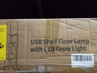 USB Shelf Floor Lamp w/ LED Grow Light
