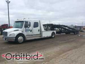 2007 Freightliner Business Class M2 Mountain Master Truck with 2015 Kaufman 4-Place Car Hauler...