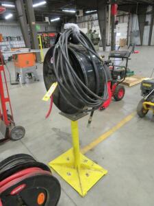 LOT: Air Hose Reel with Hose, on Pedestal