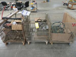 LOT: (3) Wire Crates with Contents