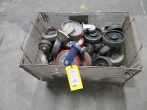 LOT: Small Wire Crate with Assorted Wheels