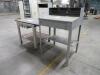 LOT: Dock Desk & Steel Table on Wheels