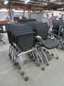 LOT: (9) Black Folding Office Chairs