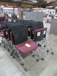 LOT: (11) Purple Folding Office Chairs