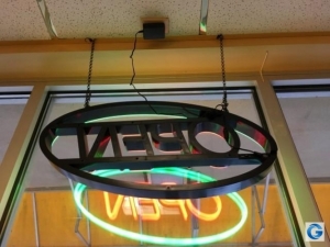 24" lighted "OPEN" sign