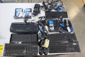 6 keyboards, 10 mice, 1 power bar, 2 usb adapttors, misc..