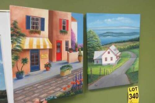 2 X Pauze' Paintings 14 X18" // 2 X peintures de Pauze 14 X18 "