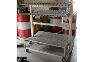 LOT OF (2) ALUMINUM PRODUCT TRANSFER CARTS