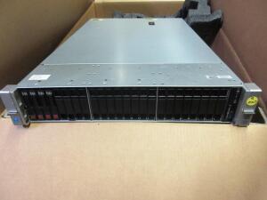 HP PROLIANT DL380 G9 2U RACK SERVER, 2 X INTEL XEON E5-2697 V3 2.6GHZ, 24 X 16GB RAM, 4 X HP 1TB SATA HARD DRIVE, 7200RPM, MODEL: MM1000GBKAL, 2 X HP PM863 2.5" 480GB SSD SATA 6Gbps, MODEL: MZ-7LM4800, SERIAL NO. MXQ54300QS