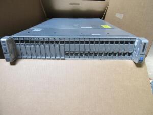 CISCO UCS C240 M4 2U RACK SERVER, 2 X INTEL XEON E5-2697 V3 2.6GHZ, 16 X 16GB RAM, 8 X SEAGATE 1TB SAS HARD DRIVE, 7.2K, 6Gbps, MODEL: ST91000640SS, 1 X INTEL SSD DC S3500 SERIES 480GB HARD DRIVE, 2.5" SATA 6Gbps, MODEL: SSDSC2BB480G4, 2 X SAMSUNG SAS SSD