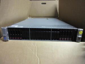 HP PROLIANT DL380 G9 2U RACK SERVER, 2 X INTEL XEON E5-2697 V3 2.6GHZ, 24 X 16GB RAM, 10 X INTEL SSD DC S3610 SERIES 1.6TB 6Gbps HARD DRIVE, MODEL: SSDSC2BX016T4N, 2 X HP PM863 2.5" 480GB SSD SATA 6Gbps, MODEL: MZ-7LM4800, SERIAL NO. MXQ54300QD