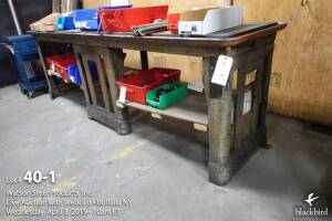 Workbench with oil trough