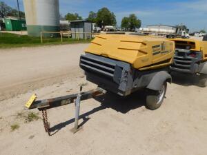 Atlas Copco 49 HP Pull-Behind Air Compressor Model XAS-185JDR5L, S/N 8972426130, John Deere 2.4 Liter Diesel, 2244 hours