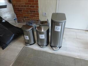(3) garbage cans