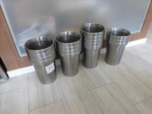 Lot of stainless steel garbage cans