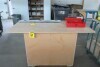 Wooden cabinet on casters w/wood top 60x35.5x30 (no content)