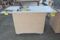 Wooden cabinet on casters w/wood top 60x35x30 (no content)