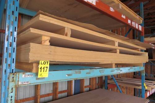 (12) assorted sheets of wood 9.53mm M/N. M101216302 49"x9.53mmx97"