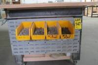 Wall unit with 4 bins w/contents