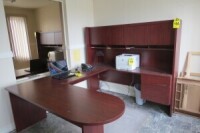 "U" shape desk with hutch