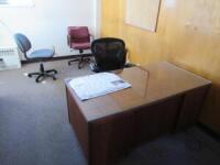 LOT: Contents of Office Desk, Chairs