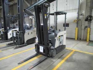 2014 CROWN RC 500 SERIES STAND UP FORKLIFT 36 VOLT MODEL RC5545-40 WITH 5000 HOURS UNIT# 202
