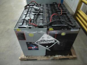 (LOT) (6) ASST'D 36 VOLT BATTERIES (OUT OF SERVICE) AND (3) ASST'D 36 VOLT BATTERY CHARGERS (OUT OF SERVICE)