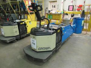 CROWN PE 3000 SERIES 6,000 POUND CAPACITY SINGLE JACK MODEL PE 3520-60 UNIT# 113 WITH ENERSYS PRO SERIES BATTERY TUGGER MODEL PSPC-24-24-M-44 (BATTERY CHARGER NOT INCLUDED, SOLD SEPERATLY), (DELAY PICK-UP 5/24/19)
