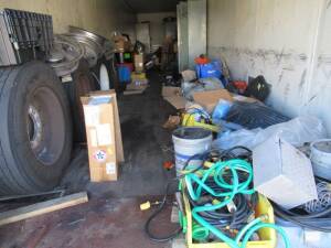 (LOT) ASST'D TRUCK AND TRAILER PARTS TIRES, RIMS, MIRRORS, HEADLIGHTS, DOORS, MATTRESS, MUD FLAPS, ETC.