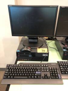 LENOVO THINKCENTRE PC W/INTEL CORE 2 DUO, NEC MULTISYNC LCD 195WXM MONITOR